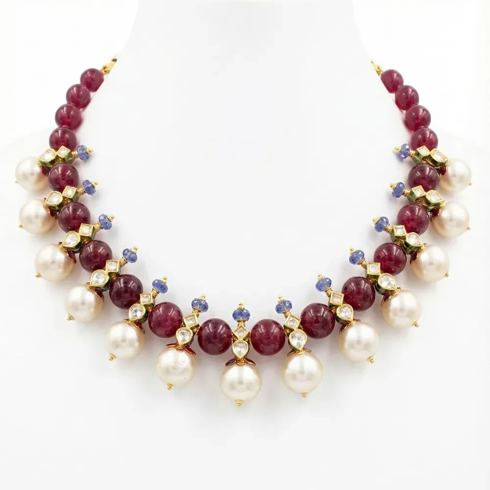 RUBY BALLS SOUTHSEA NECKLACE