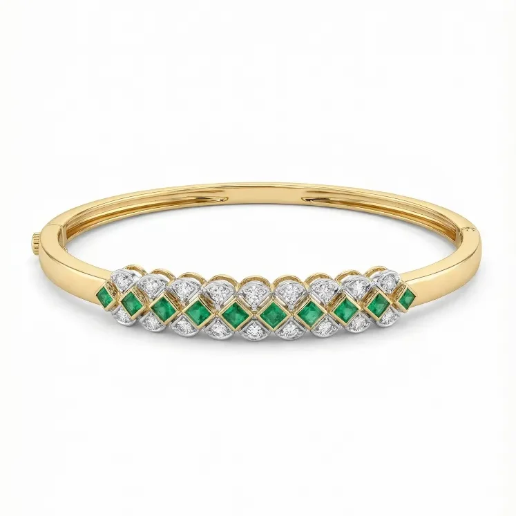DIAMOND EMERALD CHOWKI BRACELET