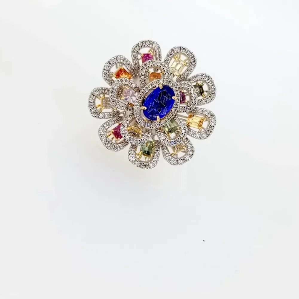 DIAMOND MULTI SAPPHIRE RING