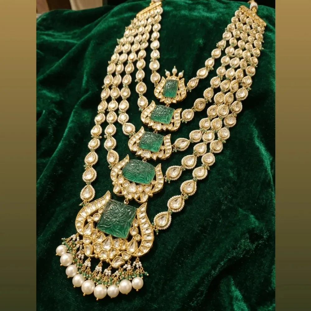 green cousin polki NECKLACE