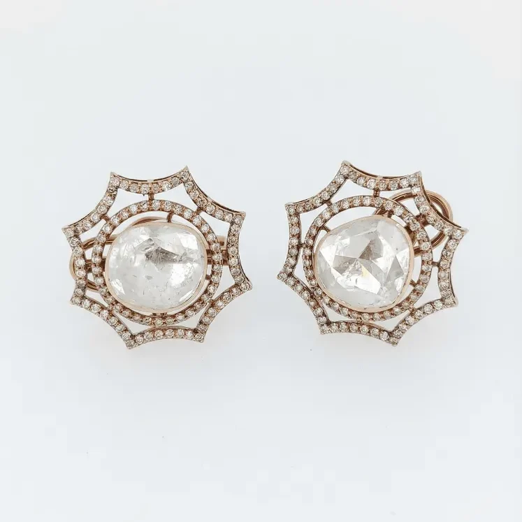 DIAMOND POLKI ANTIK EARRING