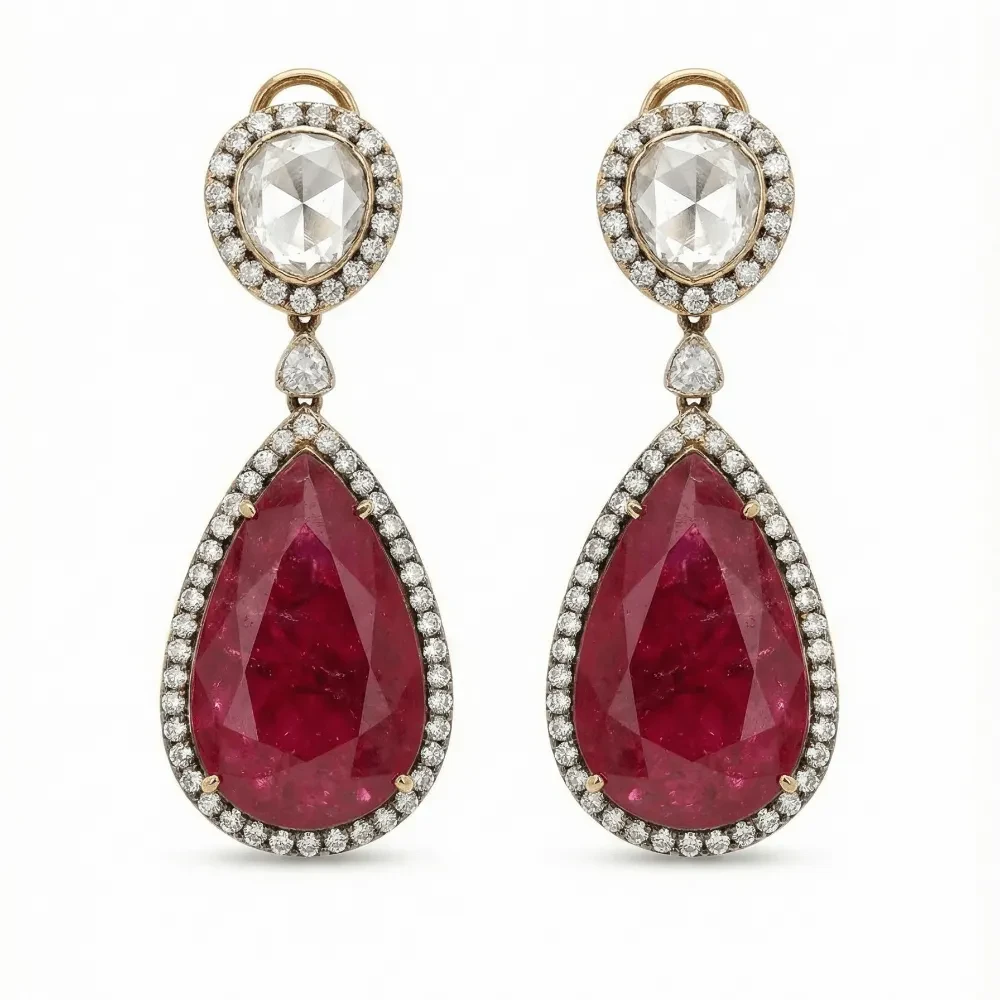 RUBY PAN POLKI EARRING