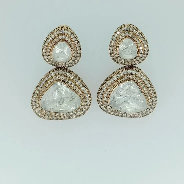 DIAMOND  POLKI EARRING