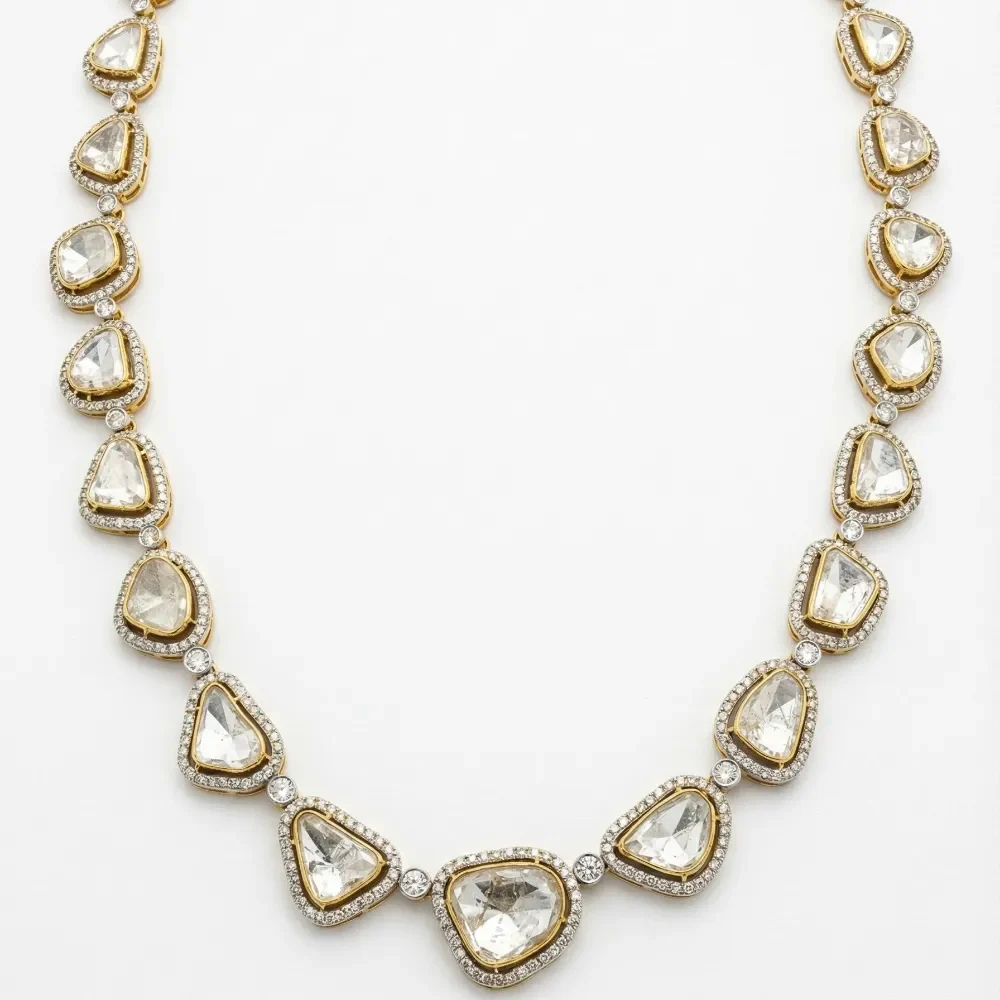 POLKI DIAMOND SINGLE LINE NECKLACE