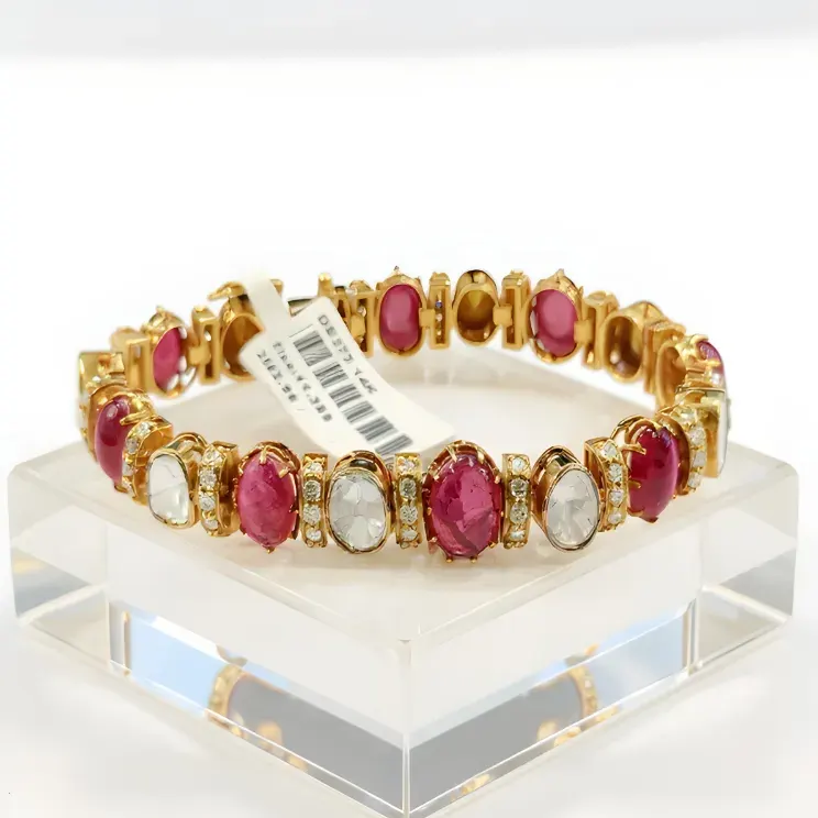 DIAMOND POLKI TURMULLINE BRACELET