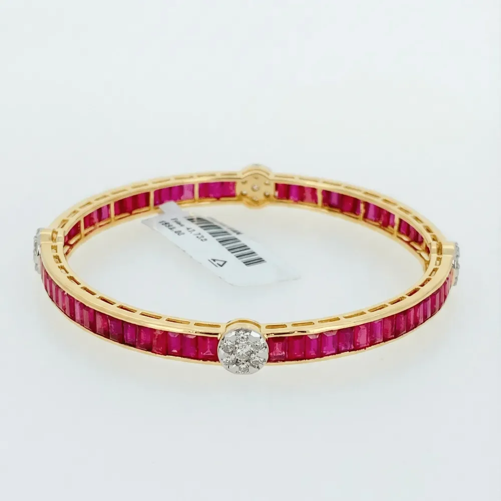 DIAMOND RUBY CHOWKI BANGLE