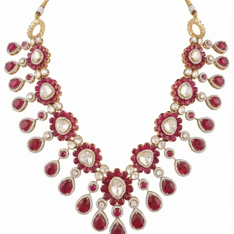 RUBY DIAMOND POLKI NECKLACE