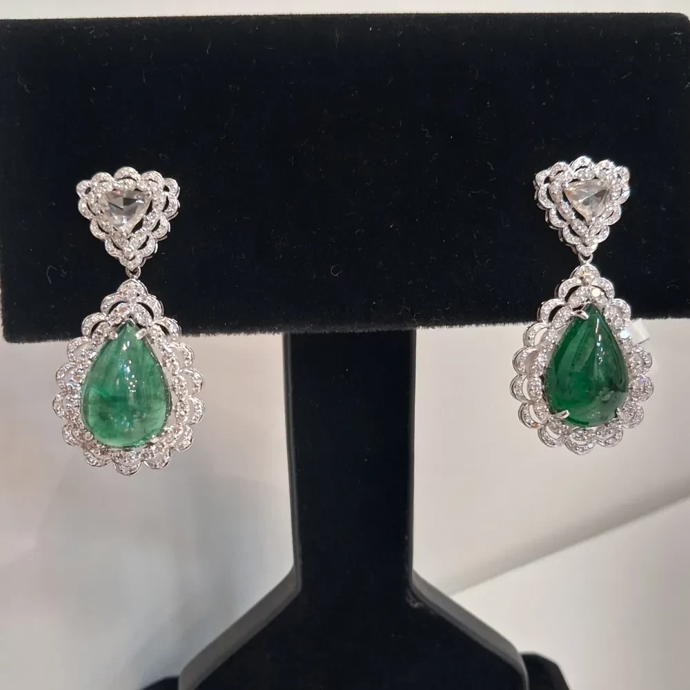 EMERALD PAN POTA ROSE CUT EARRING
