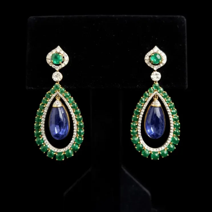 EMREND DIAMOND TANZANITE PROP EARING
