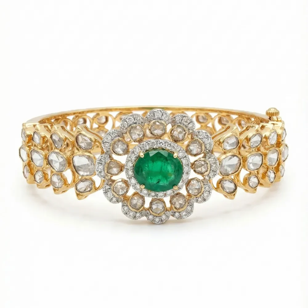 TANZANITE POTA DIAMOND POLKI BRACELET