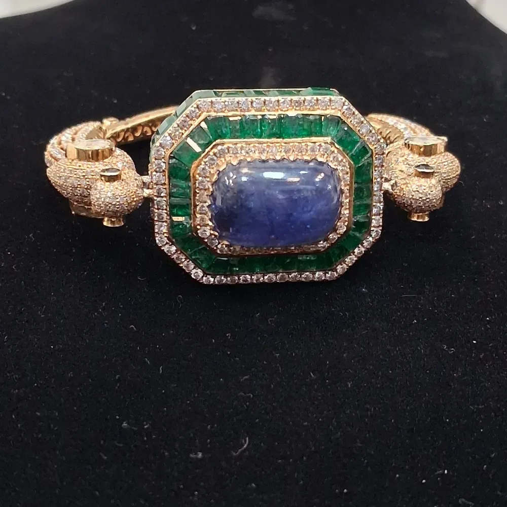 EMERALD DIAMOND TANZANITE NILLA BANGLE