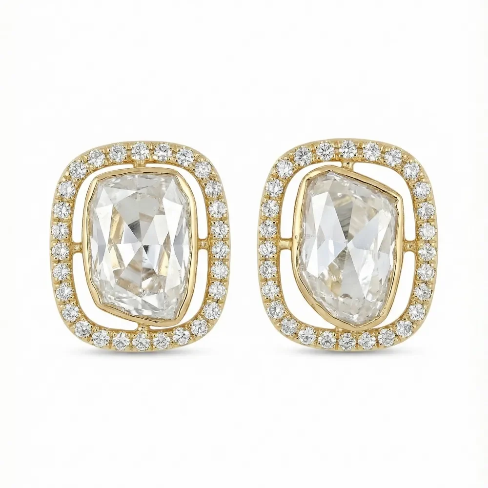 DIAMOND POLKI DOUBLE LINESEL EARRING