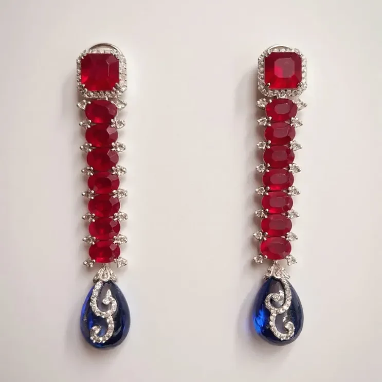 TANZANITE RUBY OVAL Diamond NILLA EARRRIN