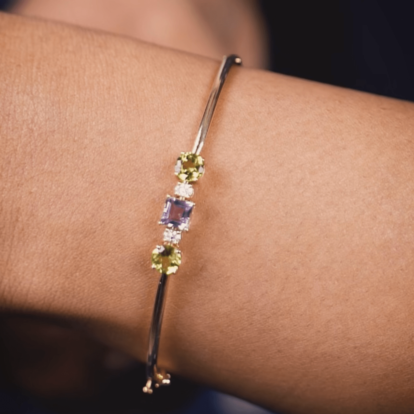 amethyst and peridot bracelet