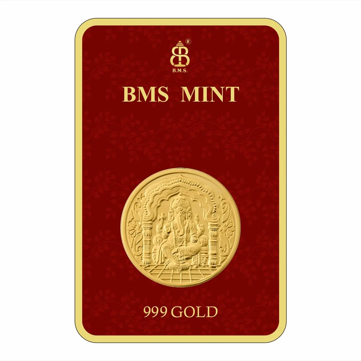 200 Mg Gold Coin Ganapathi Square Packing
