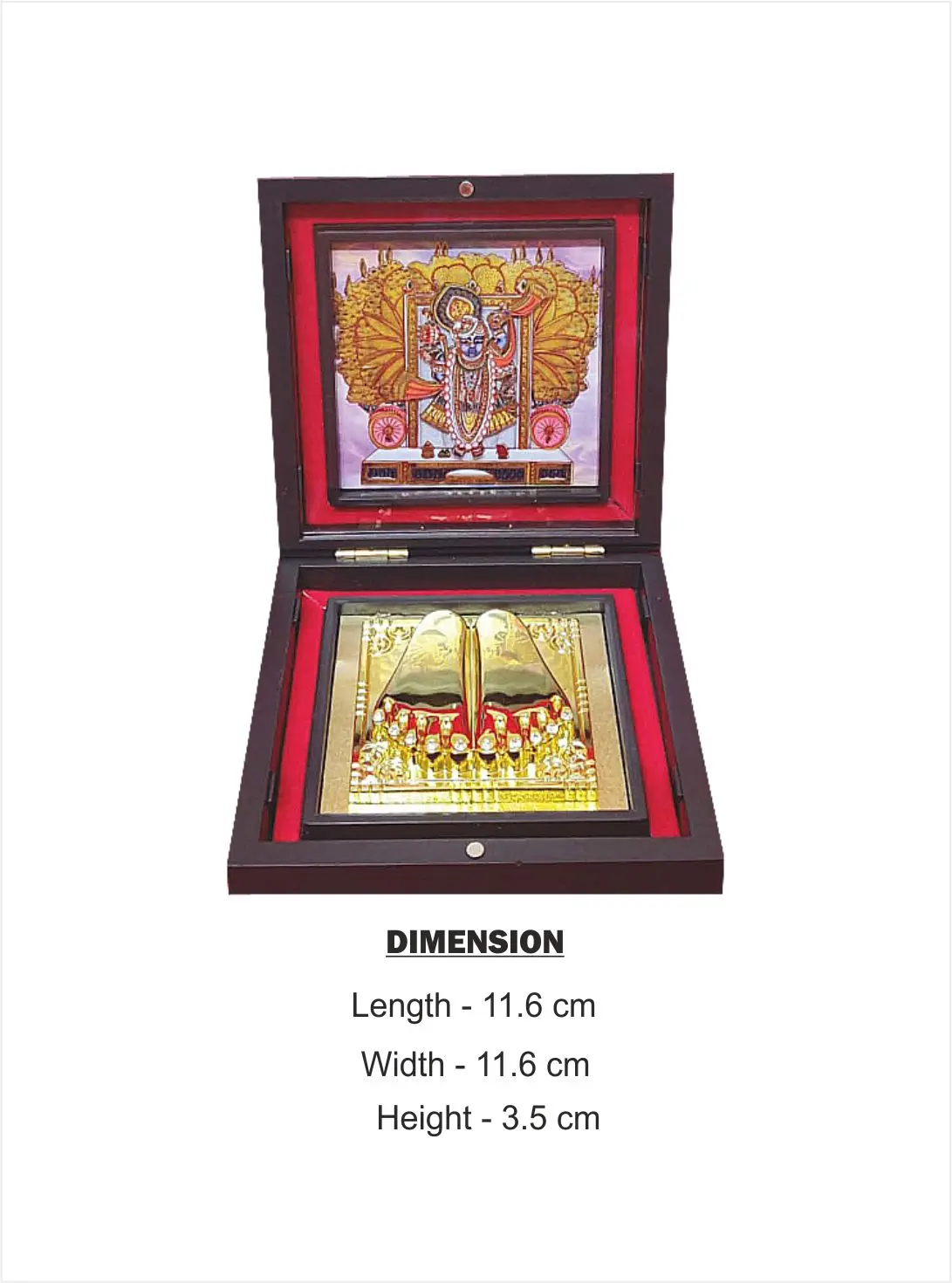 3 D Shreenathji Charan Paduka Gift With Box