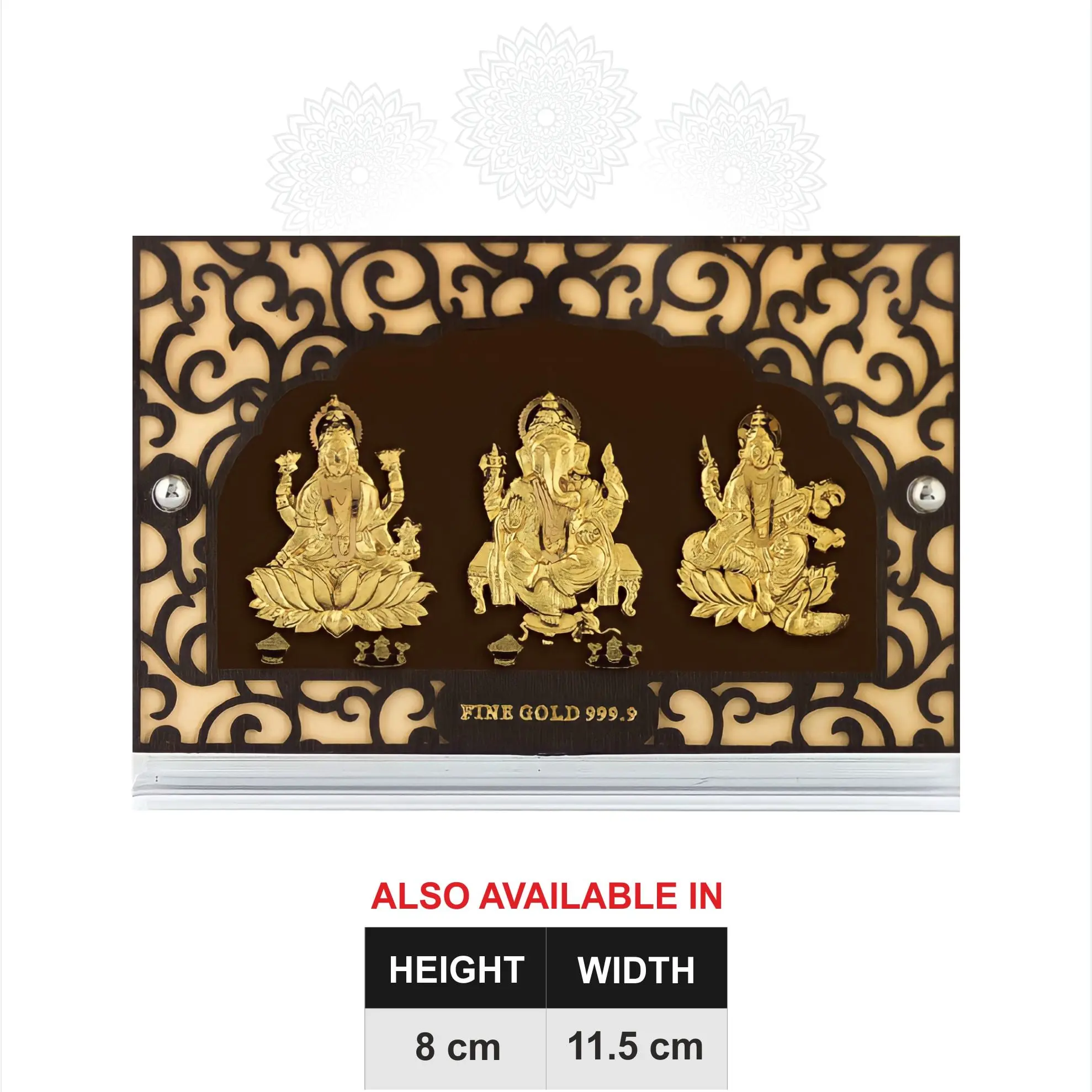 Lakshmi Ganesh Sarswati Gold Frame