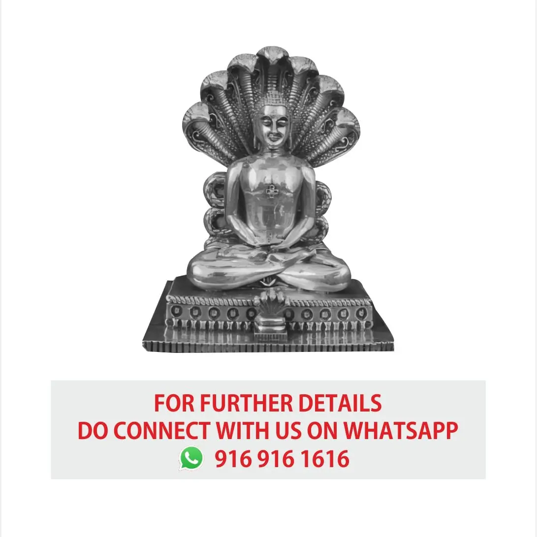 3 D Bhagwan Parshwanath Silver Idol