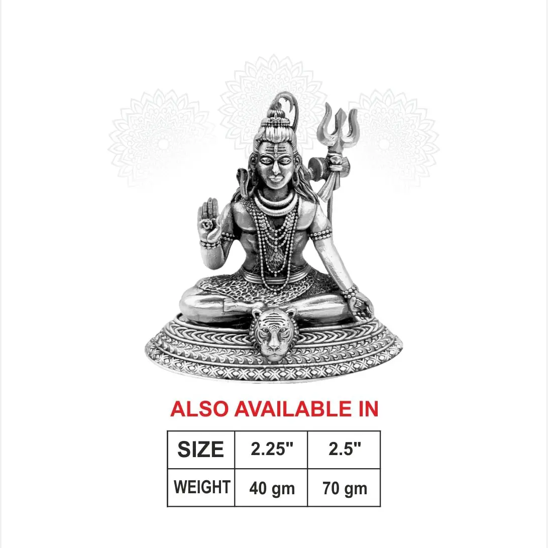 2 D Shiva Silver Idol