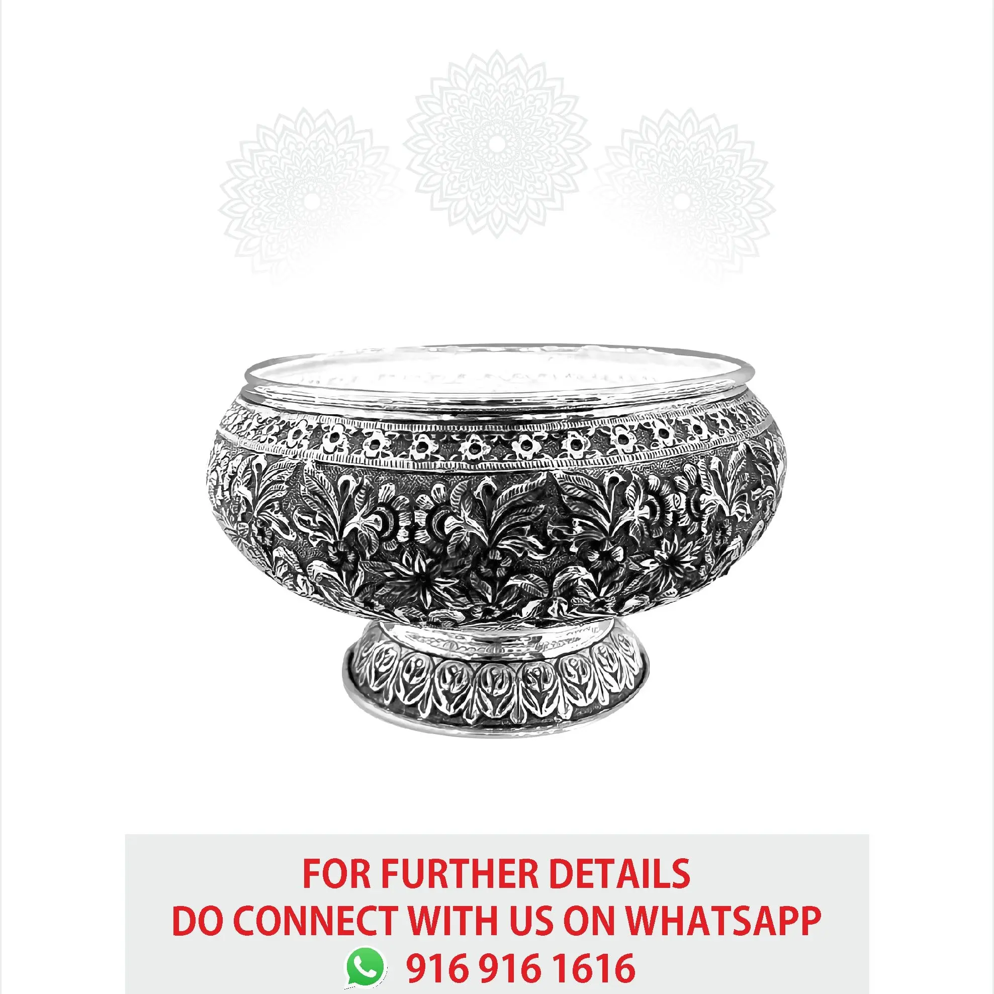 Round Flower Leaf Nakash Fruit Bowl
