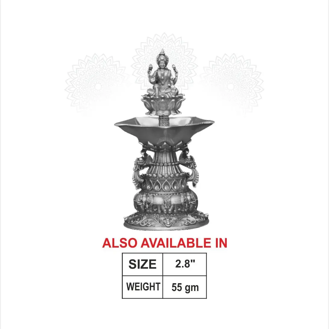 3 D Lakshmi Deepam Silver Idol