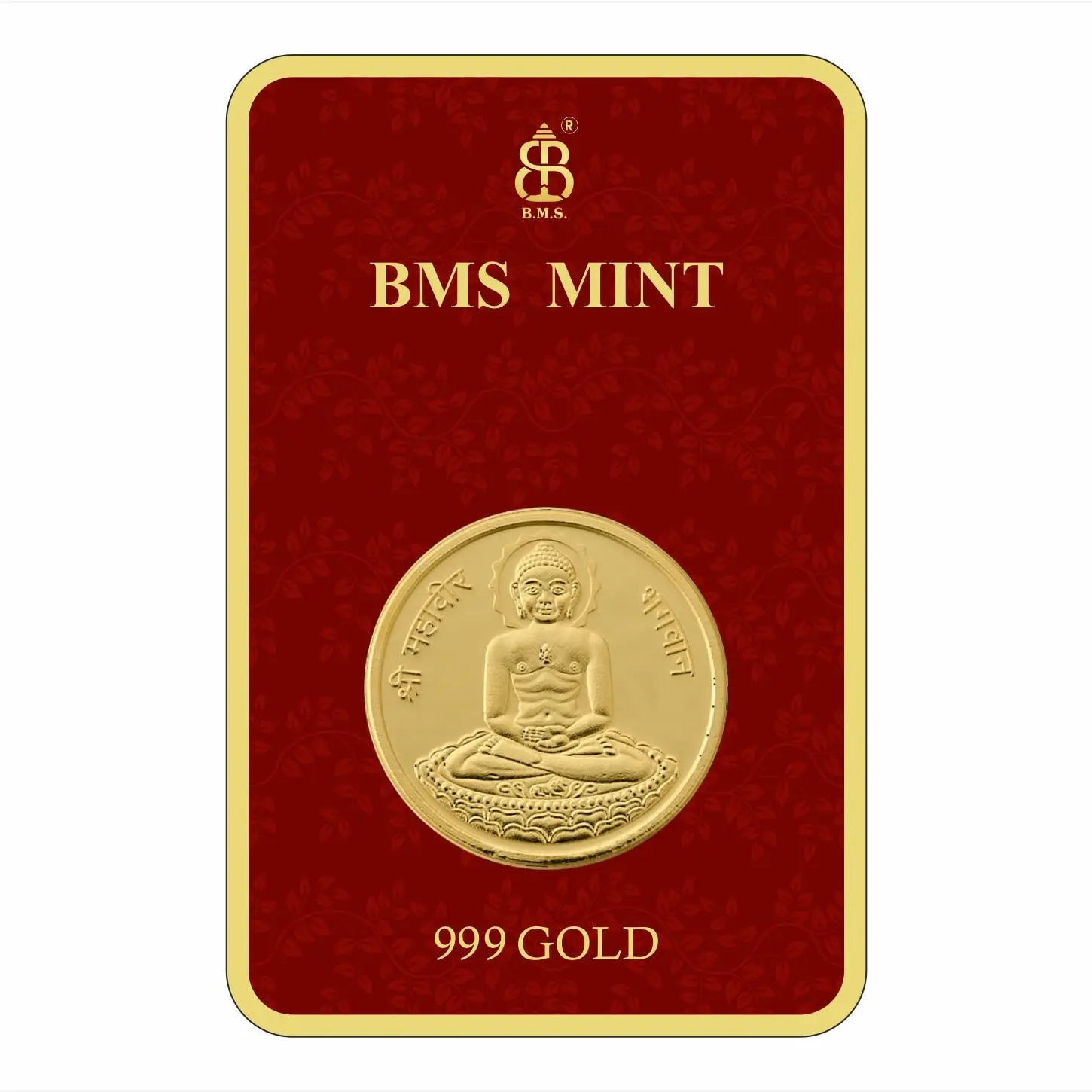 100 Mg Gold Coin Mahaveer Swami Square Packing