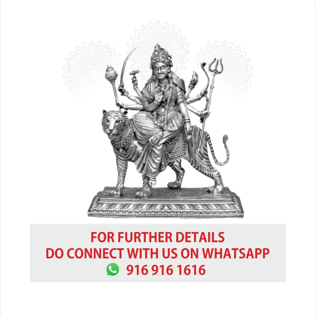3 D Durga Devi Silver Idol