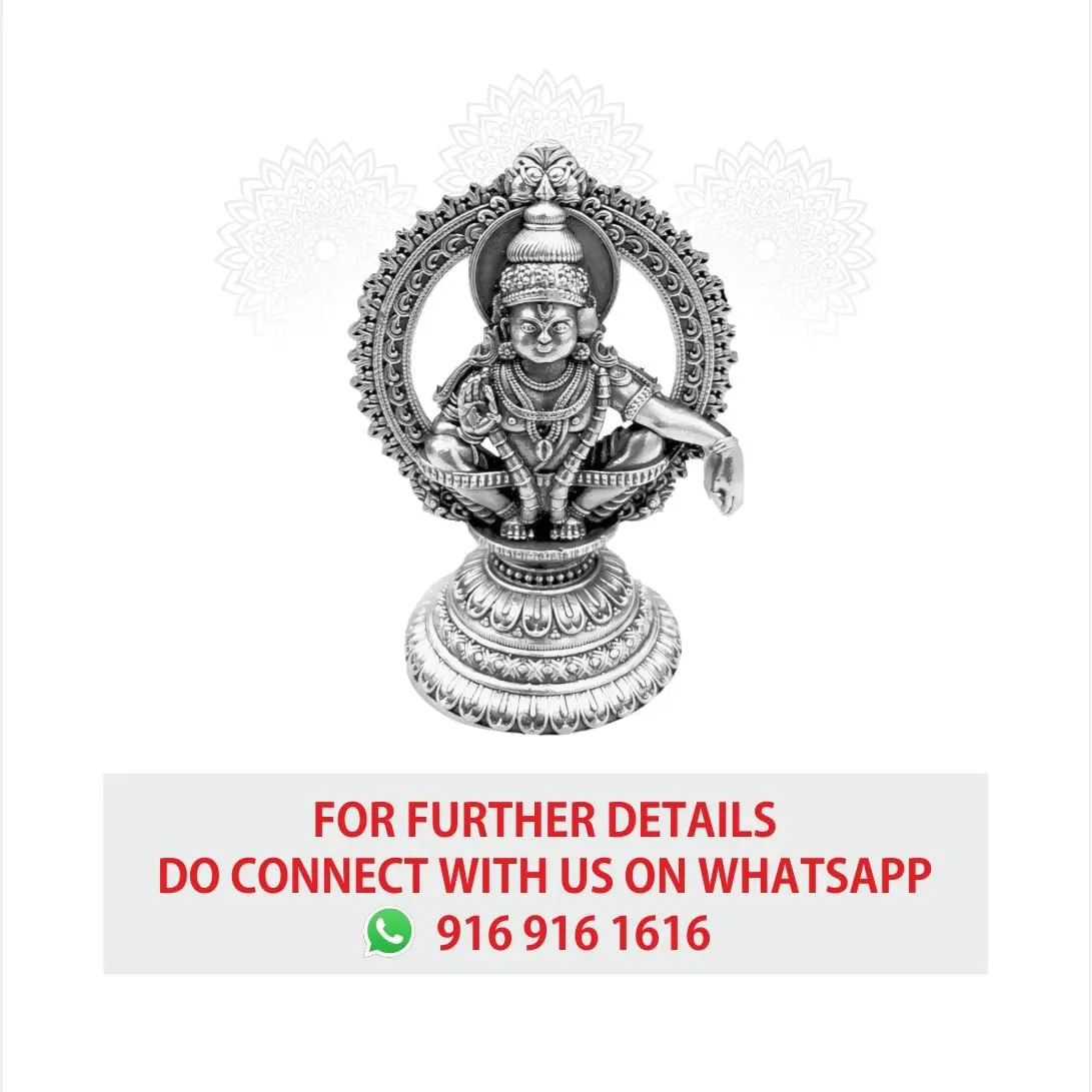 2 D Ayyappa Swami Silver Idol