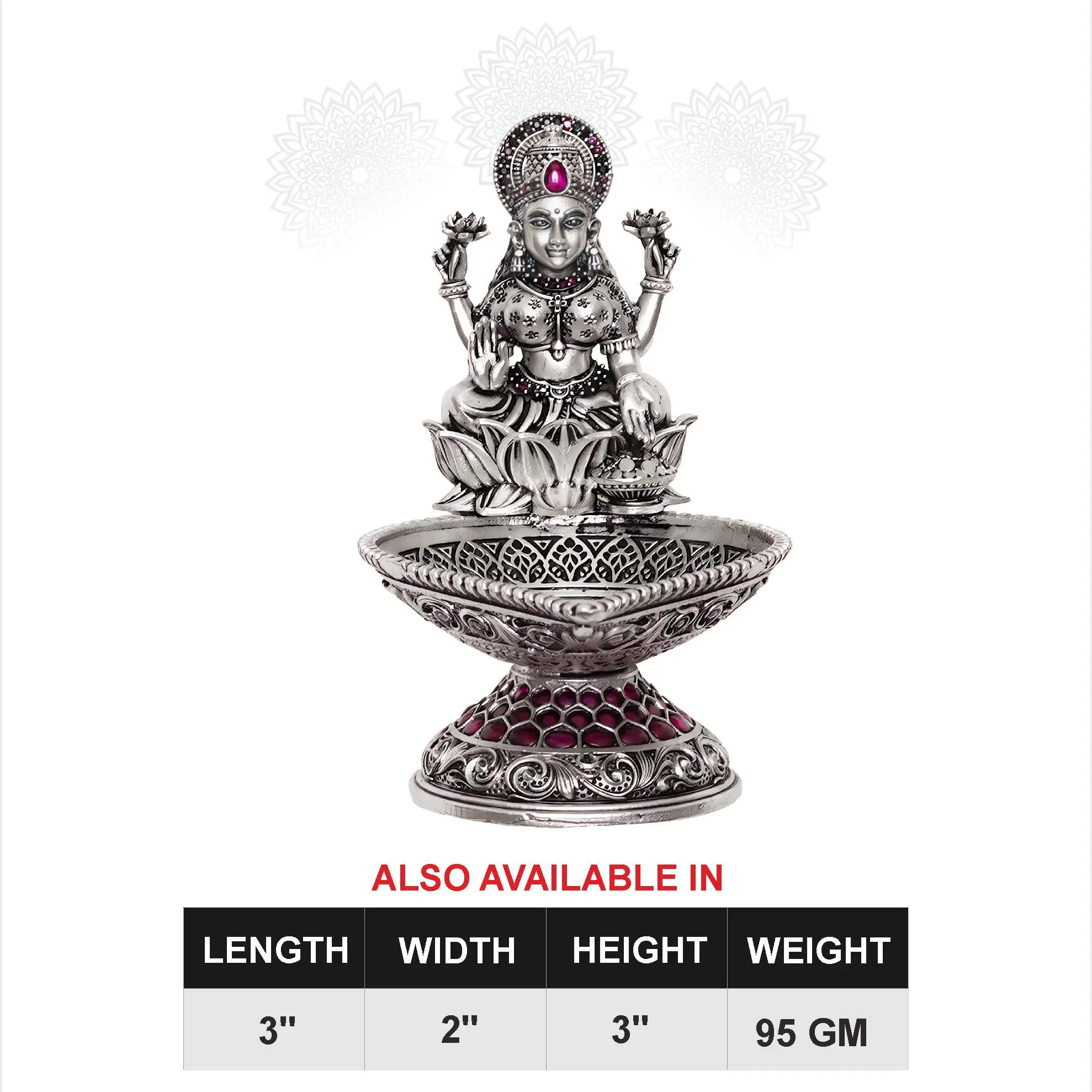 Lakshmi Deepam With Ruby Stone