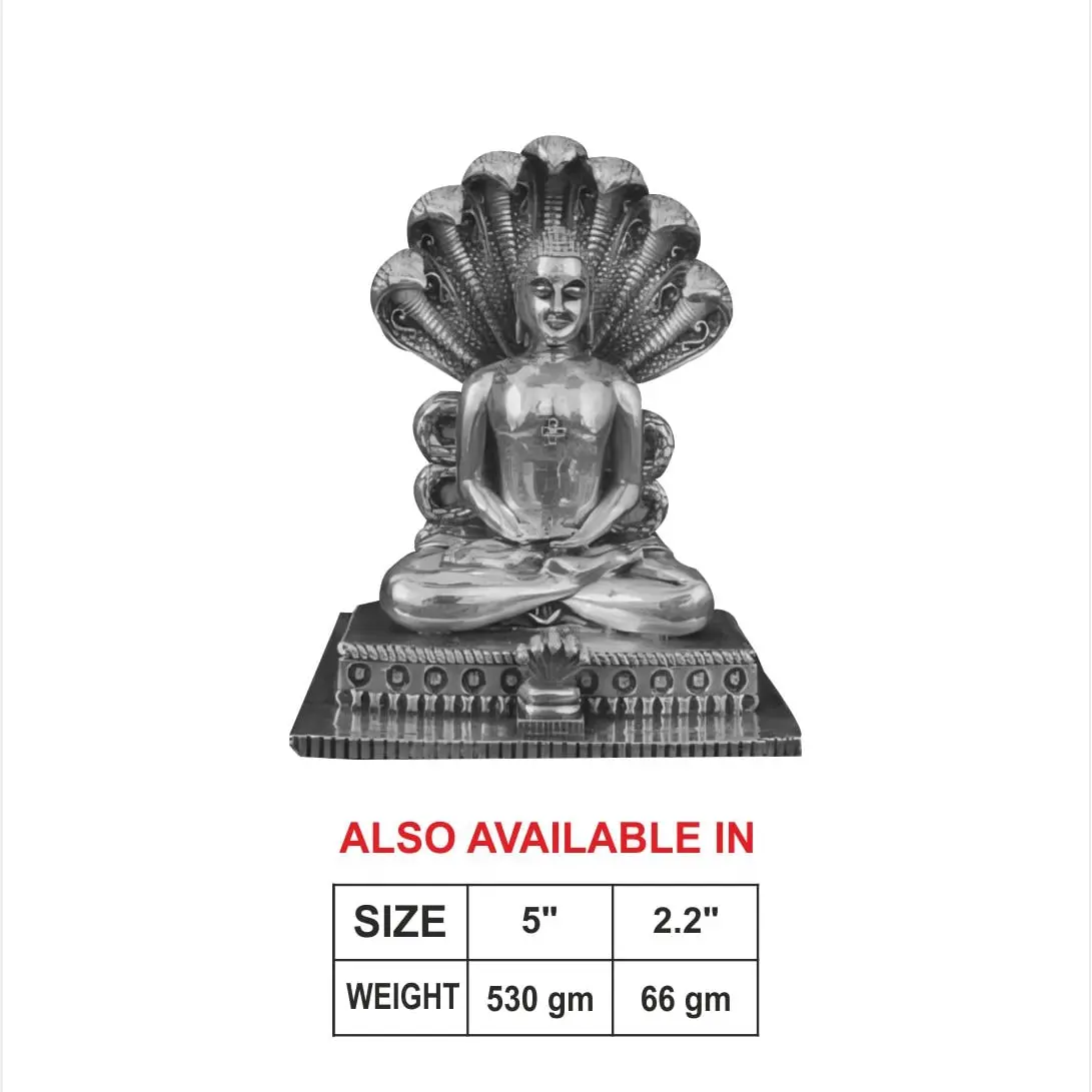 3 D Bhagwan Parshwanath Silver Idol