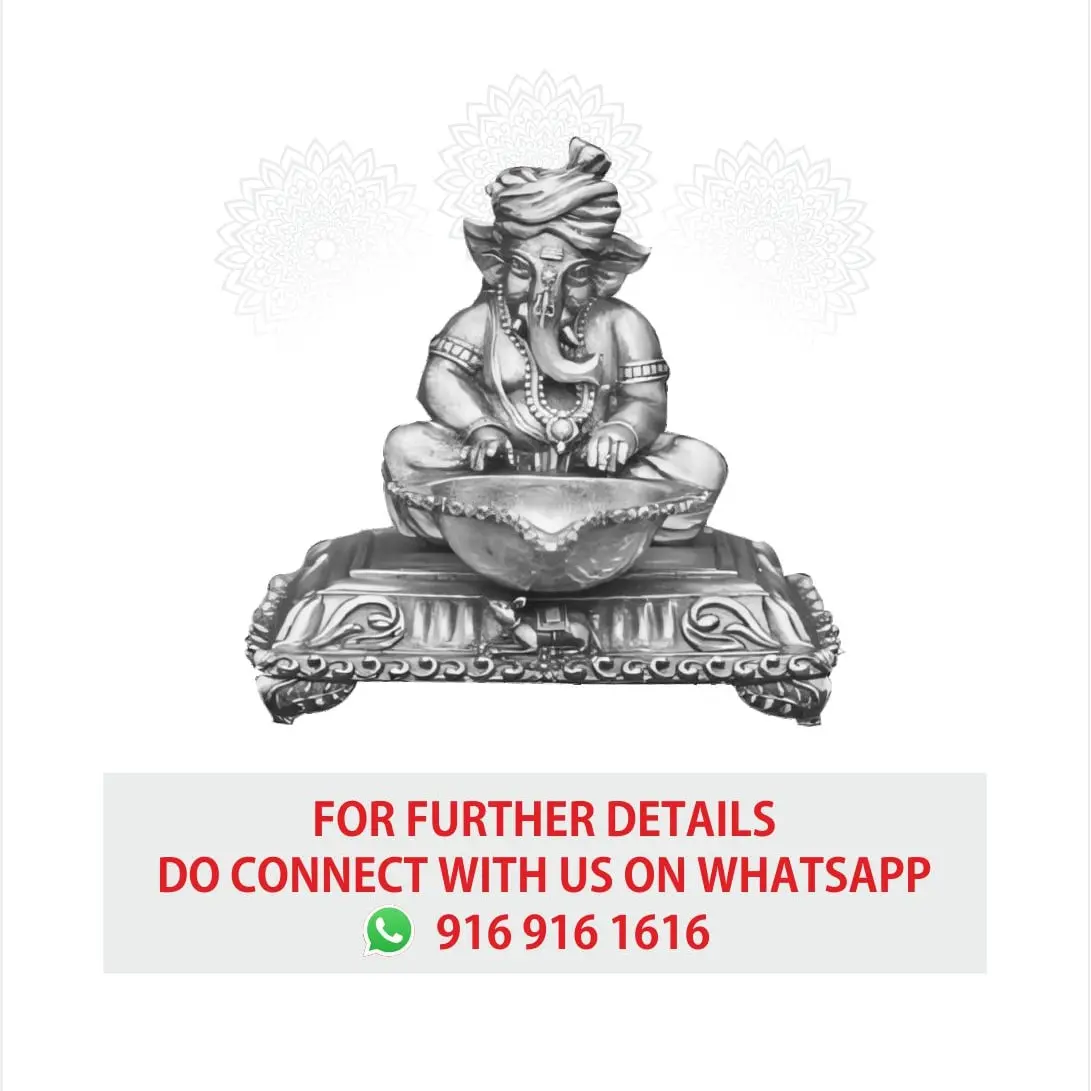 3 D Ganesh Deepam Silver Idol