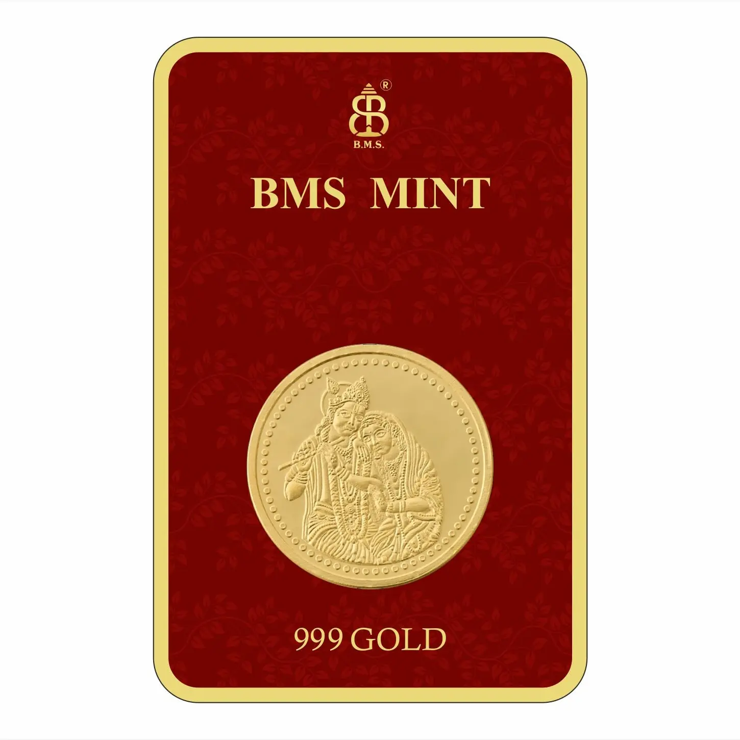 100 Mg Gold Coin Radhe Krishna Square Packing