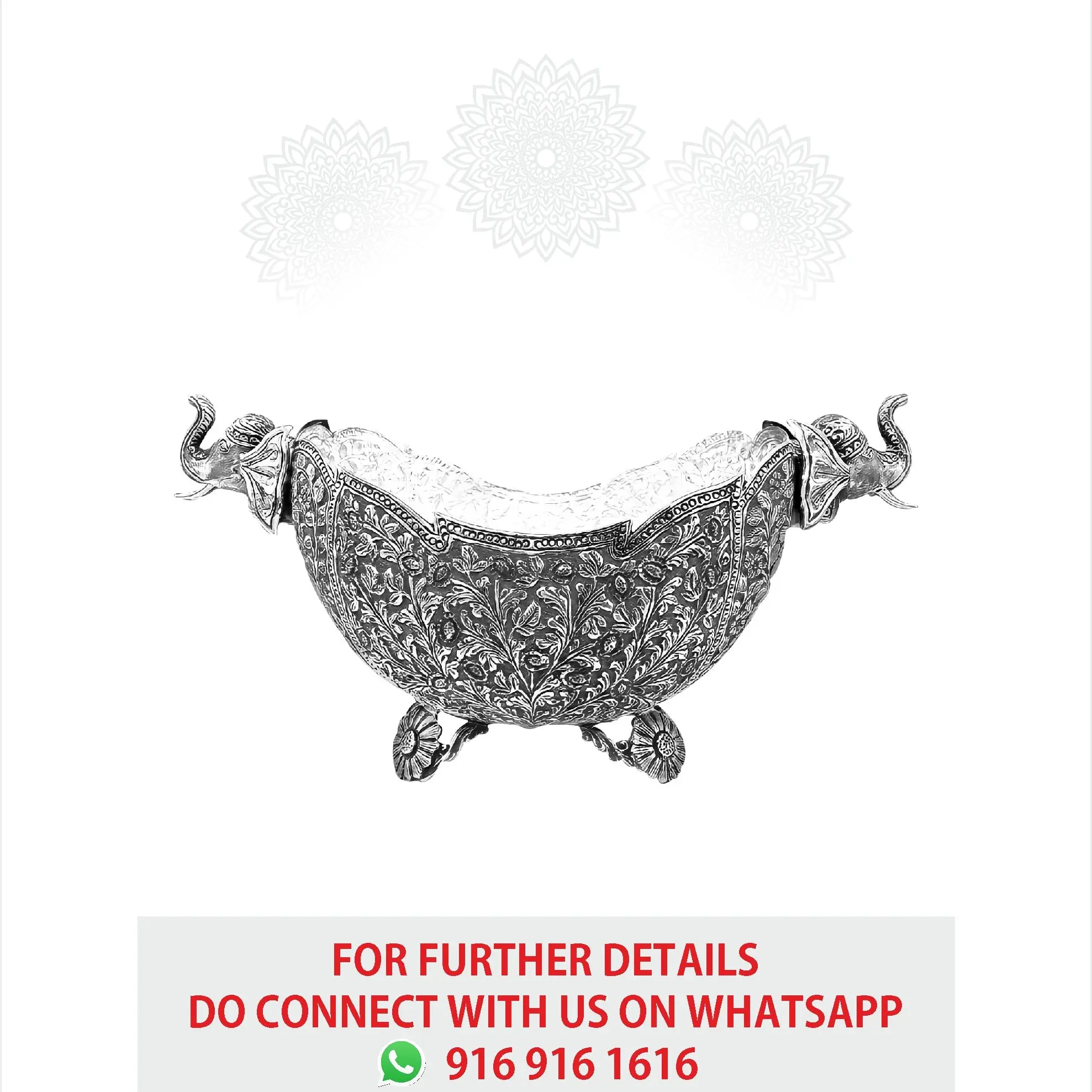 Elephant Face Flower Leg Nakash Fruit Bowl