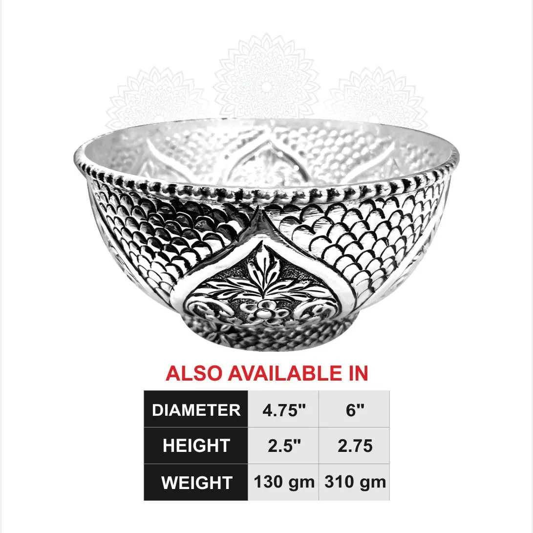 Oxidise Round Bowl Silver Idol