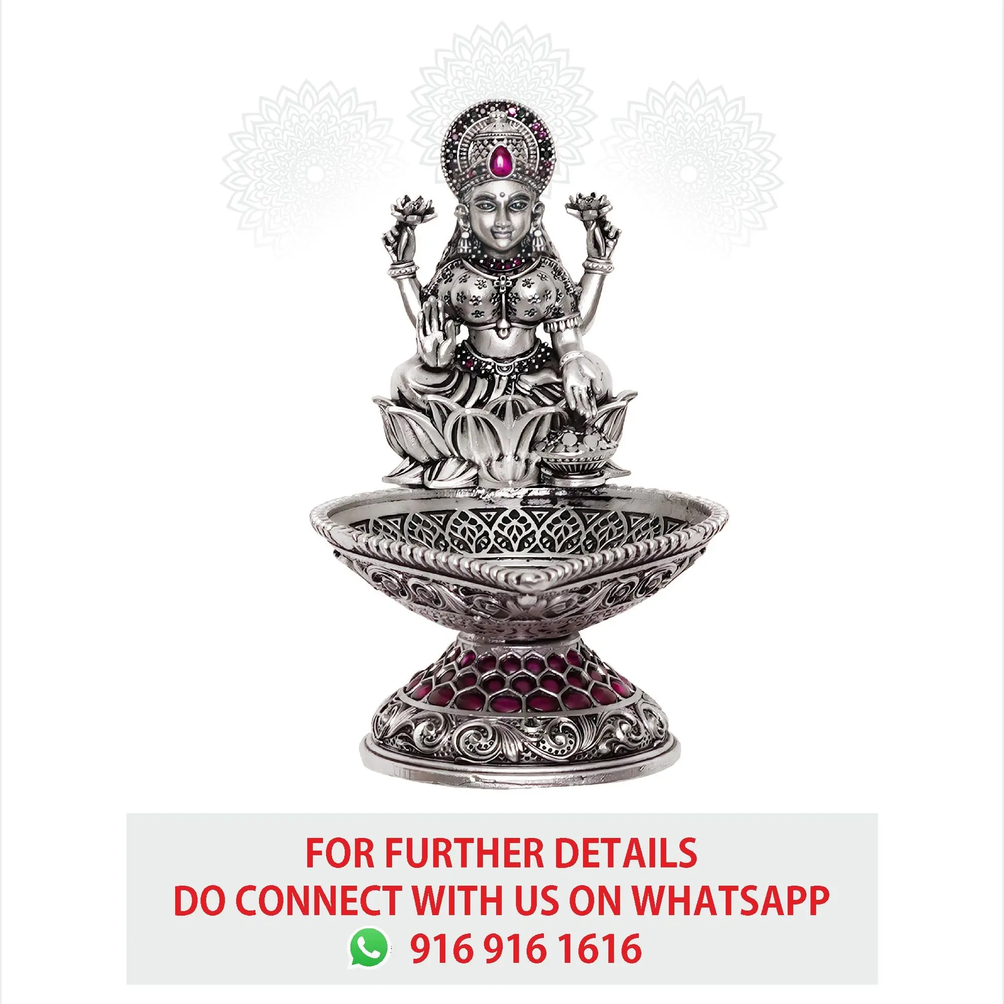 Lakshmi Deepam With Ruby Stone