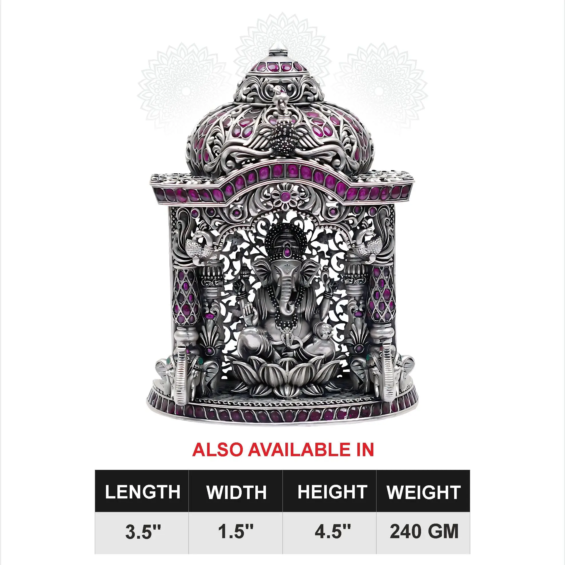 Ganesh Temple With Ruby Stone