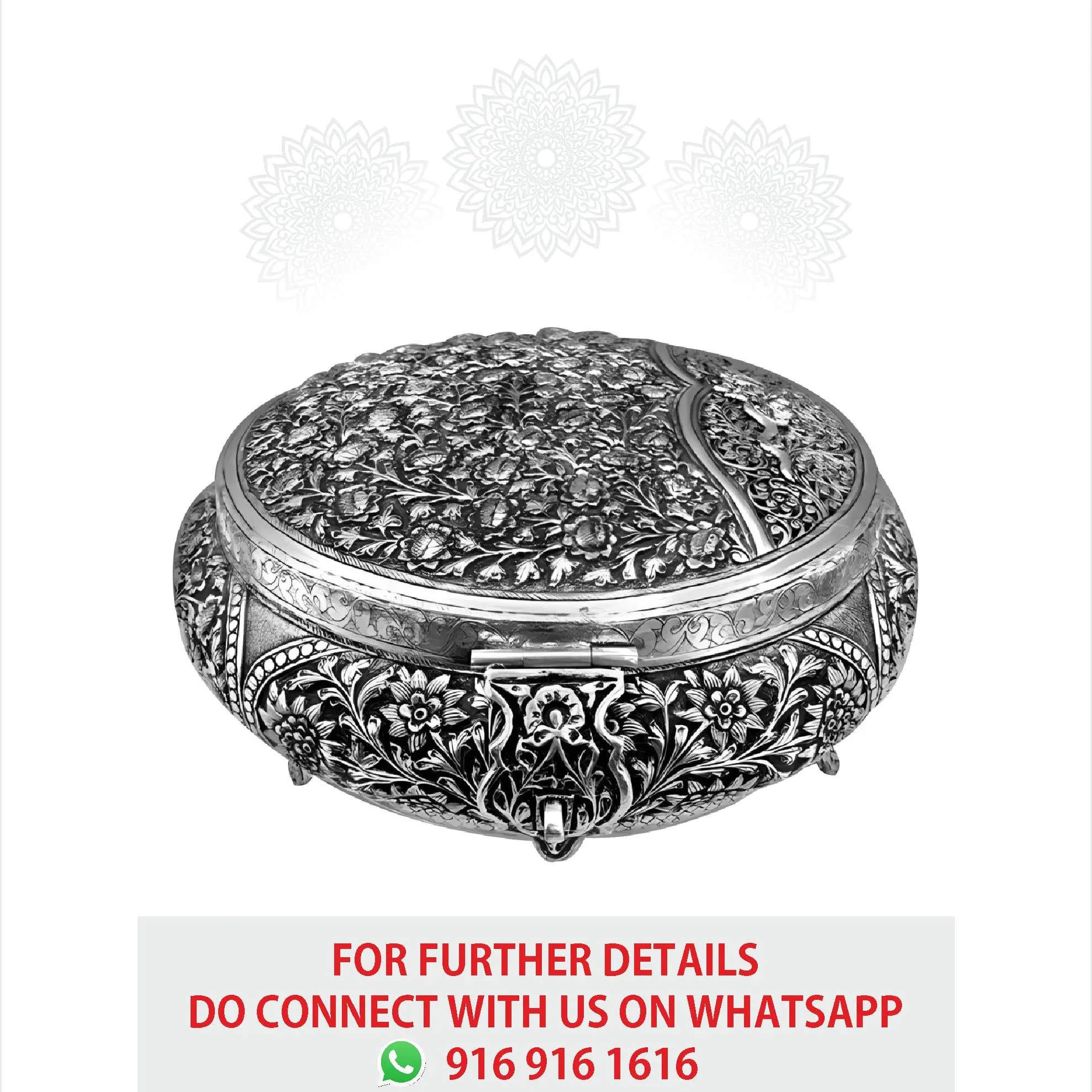 Traditional Flower Nakash Round Dry Fruit Box