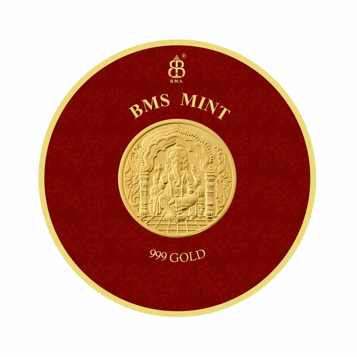 200 Mg Gold Coin Ganapati Round Packing