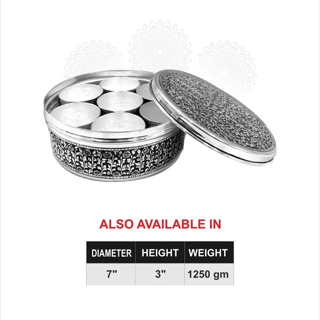 Nakash 7 Bowl Pooja Box Silver Idol