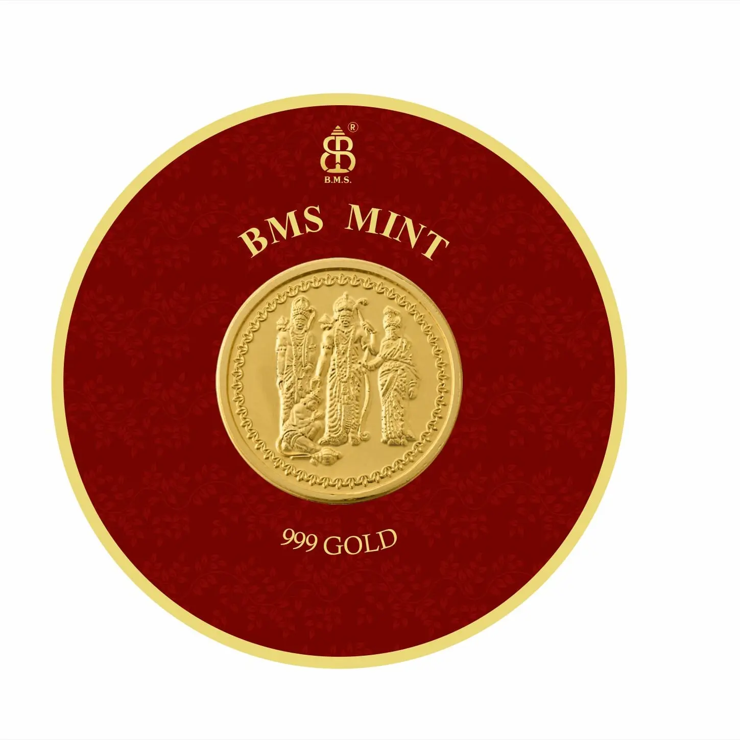 100 Mg Gold Coin Ramayan Round Packing