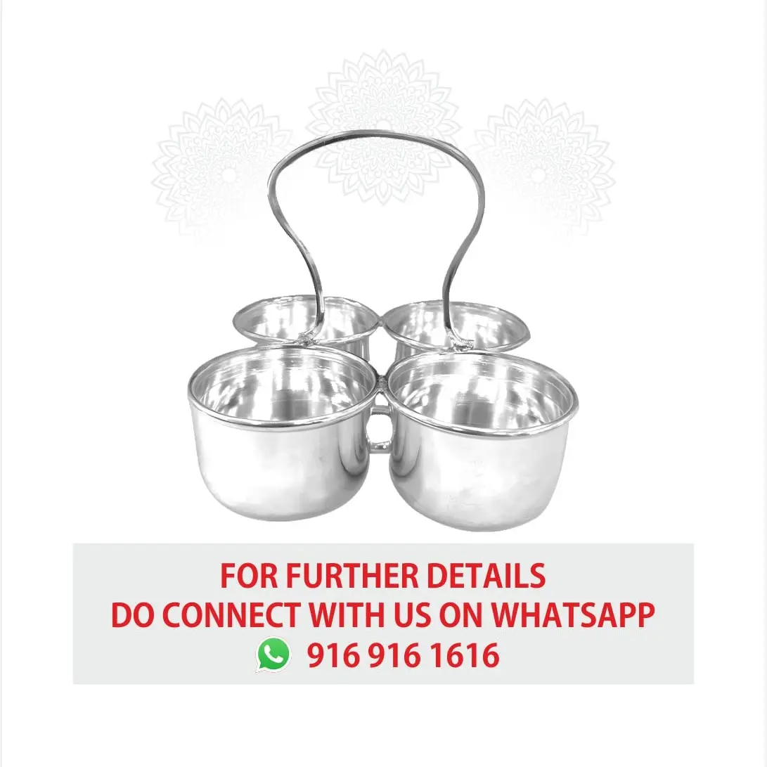 Plain Panchpali 4 Bowl Silver Idol