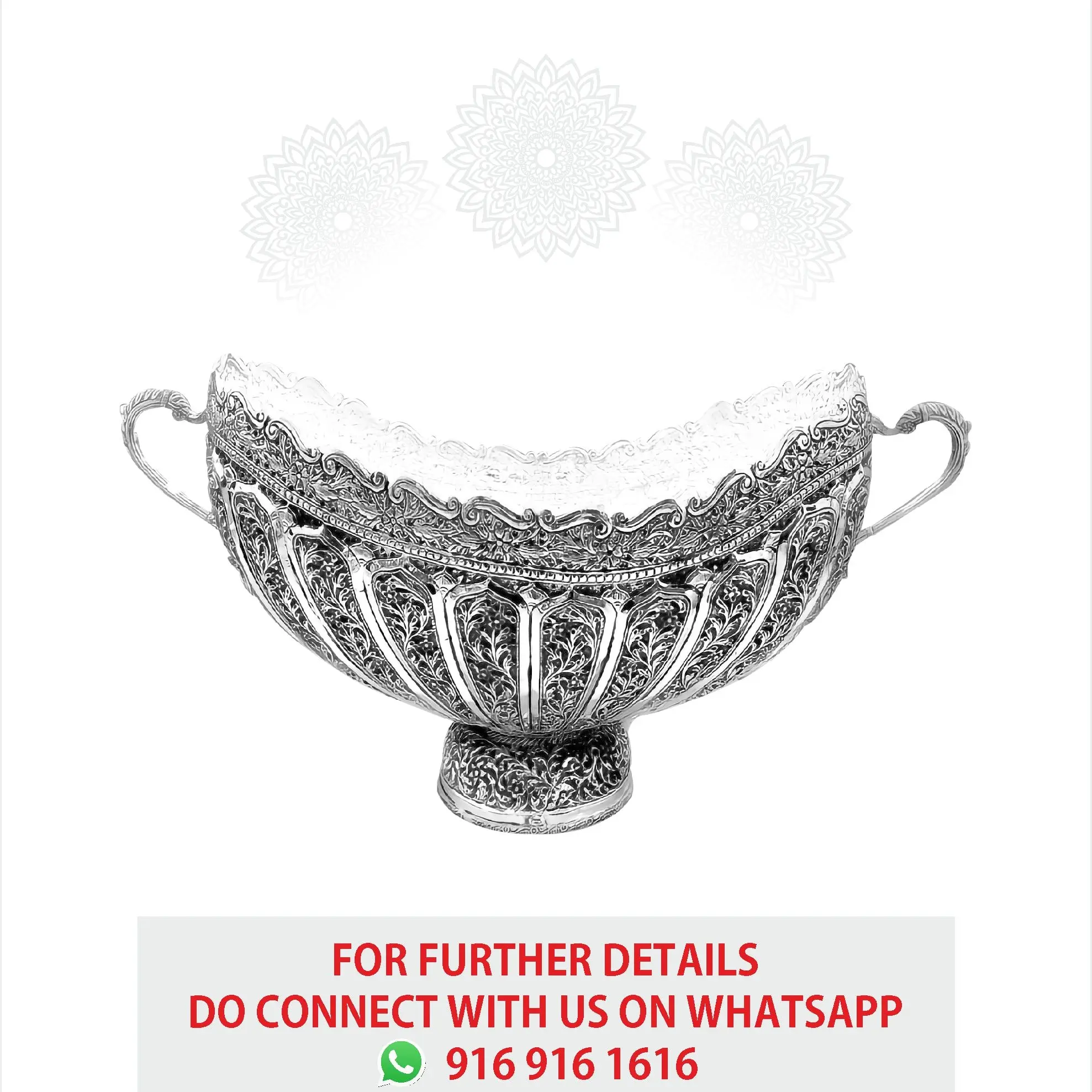 Leaf Nakash With Side Handle Fruit Bowl