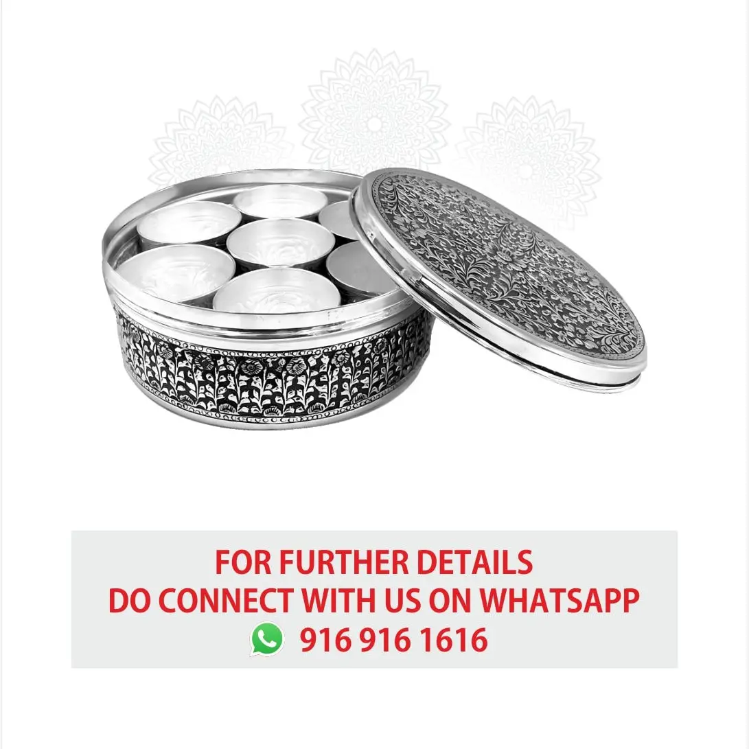 Nakash 7 Bowl Pooja Box Silver Idol