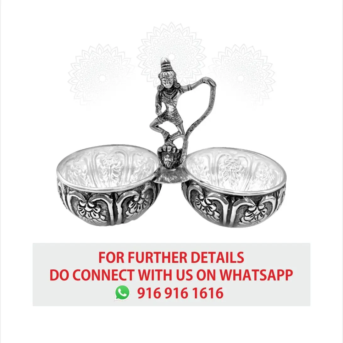 2 Bowl Natraj Panchpali With Stand Silver Idol