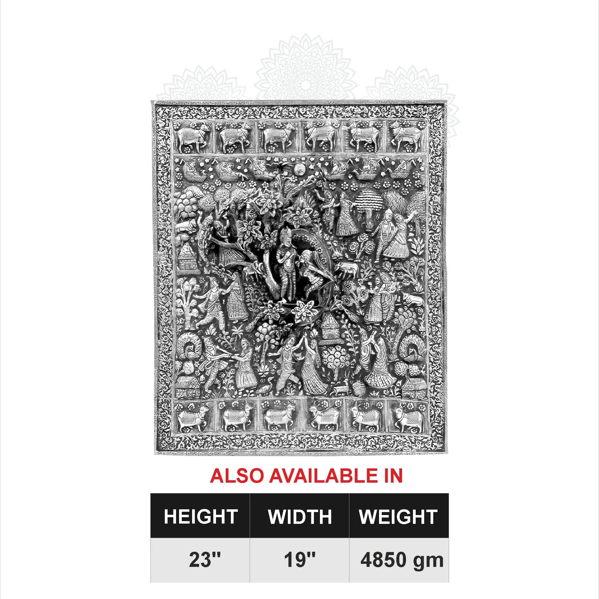 Radha Krishna Silver Nakash Wall Frame