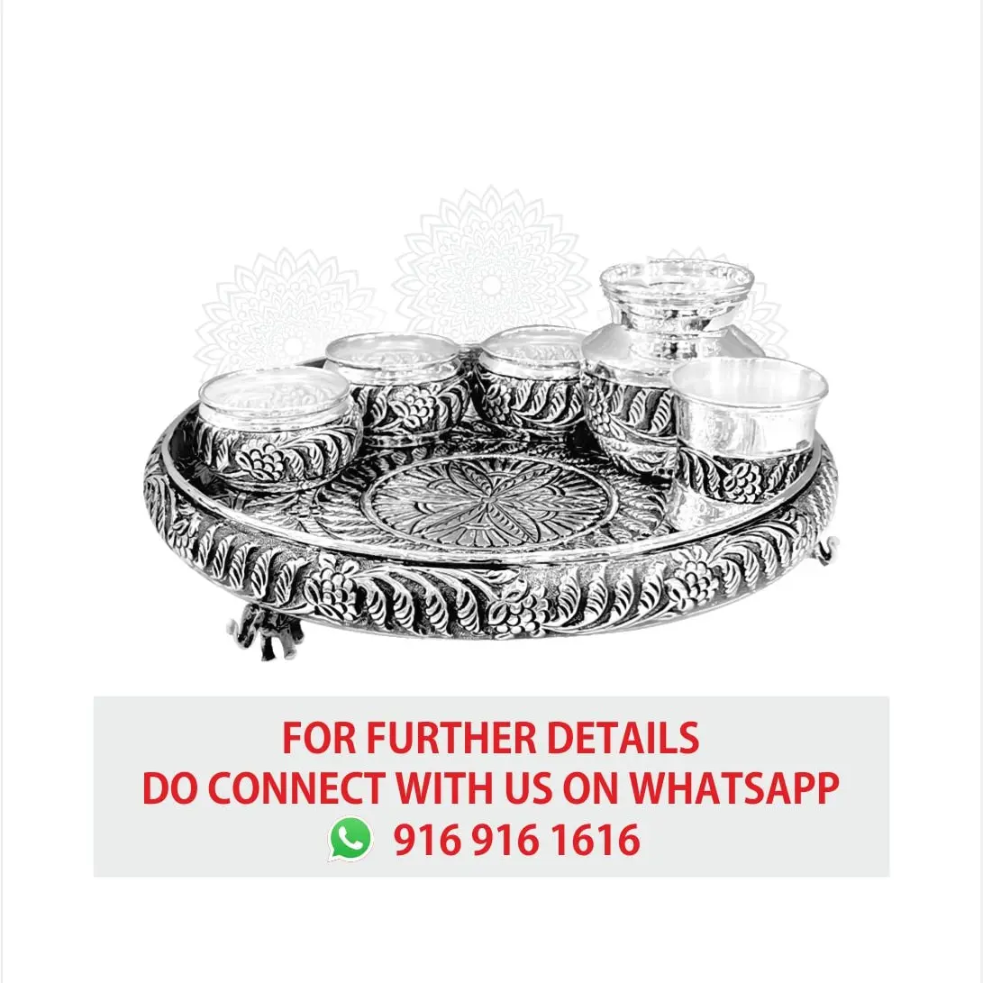Round Nakash Pooja Set With Elephant Leg