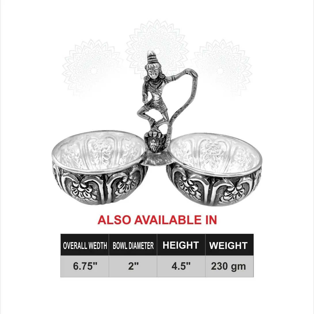 2 Bowl Natraj Panchpali With Stand Silver Idol