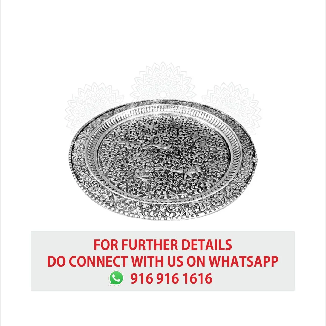 Round Elephant Pooja Plate