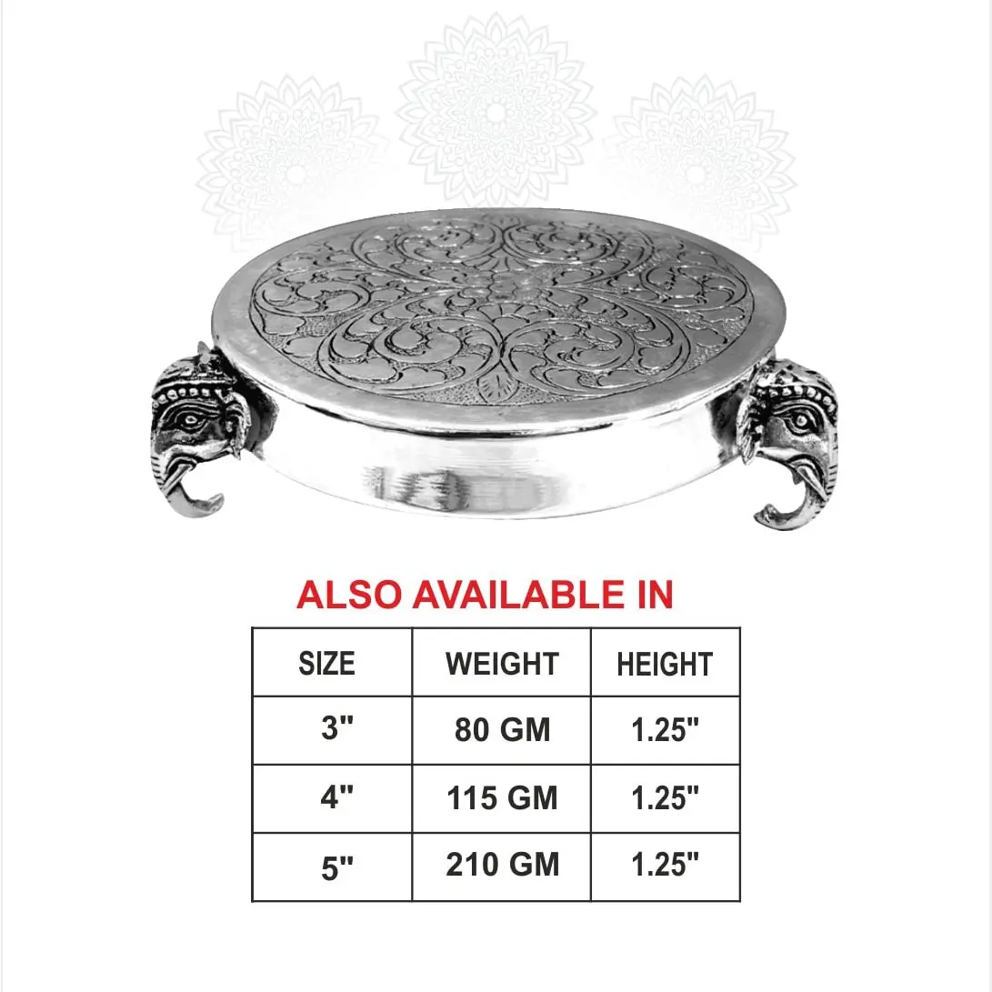 Round Peetam Silver Idol