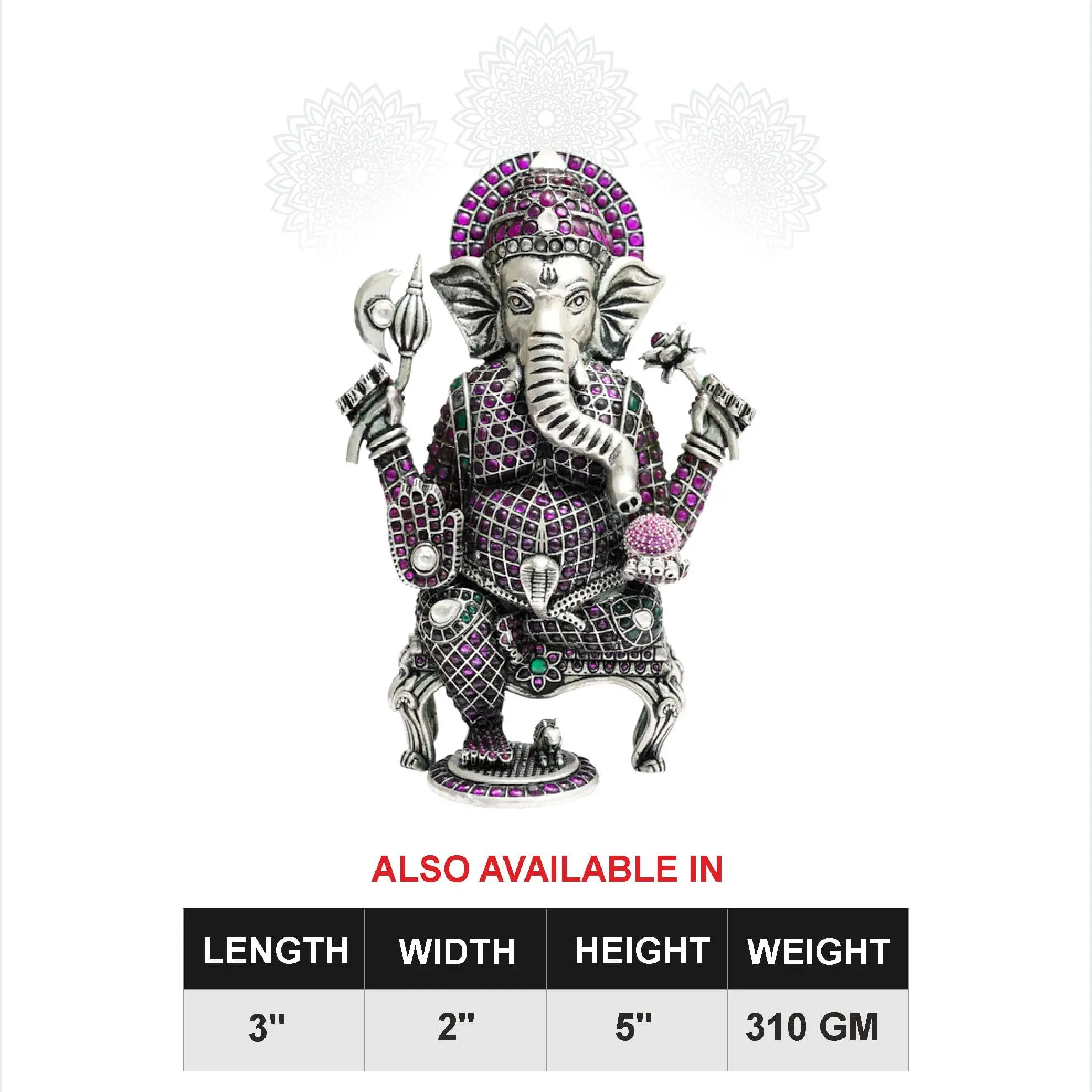 Ganesh With Ruby Stone